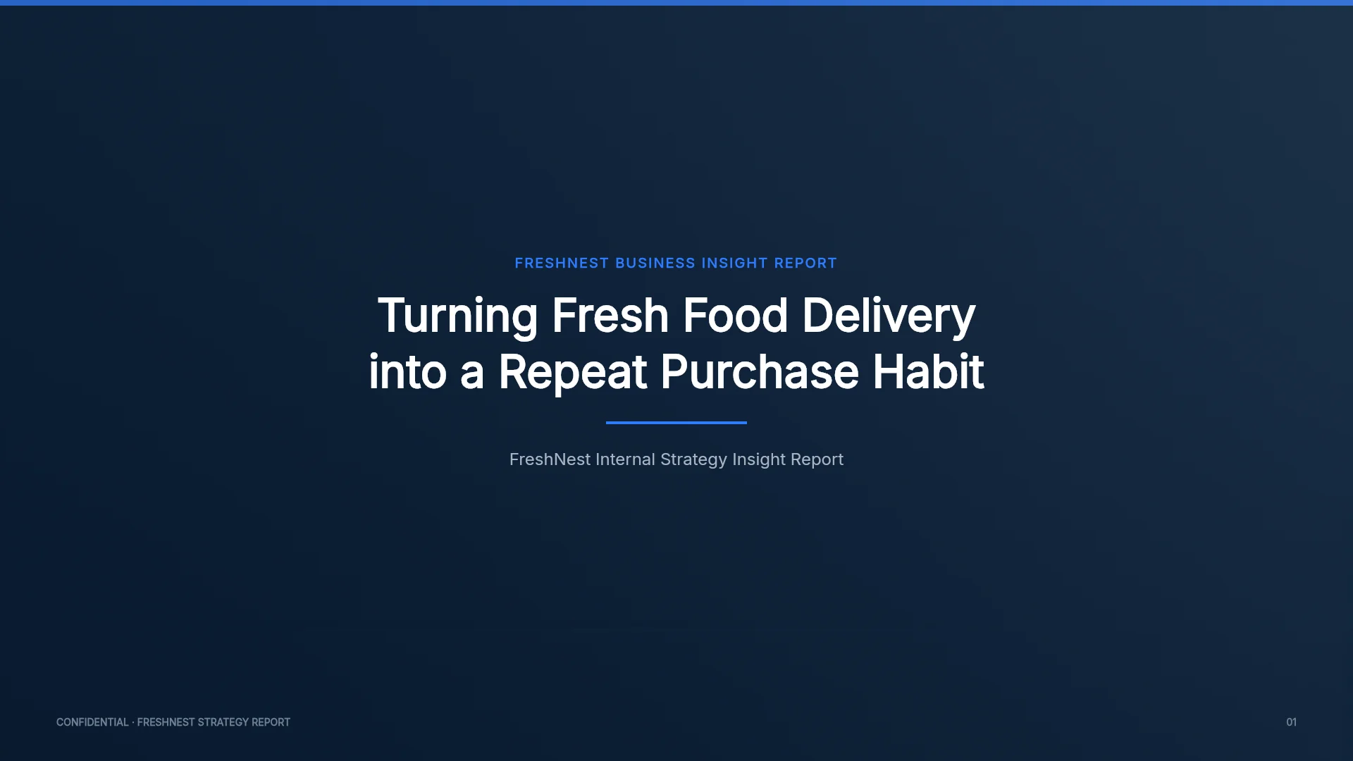 The first slide of the Fresh Food Delivery Strategy Analysis template. Cover of the Fresh Food Delivery Strategy Analysis template