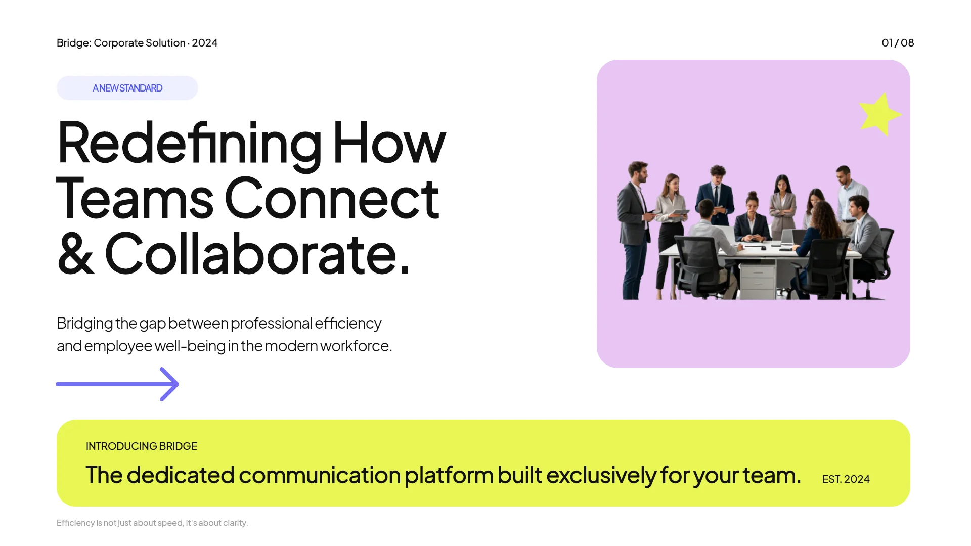 The first slide of the Team Collaboration Platform Proposal template. Cover of the Team Collaboration Platform Proposal template
