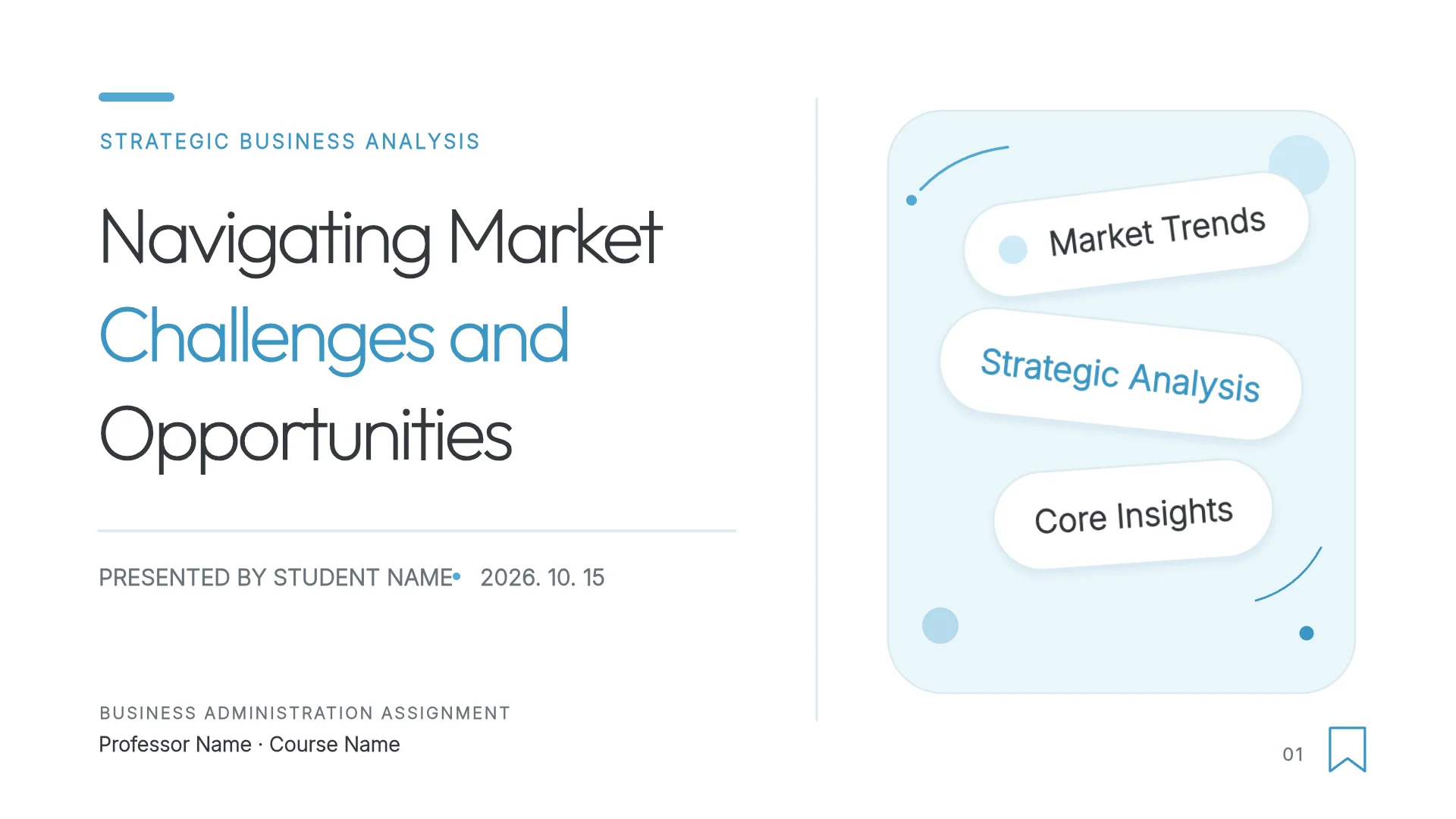 The first slide of the Business Strategy Case Study template. Cover of the Business Strategy Case Study template