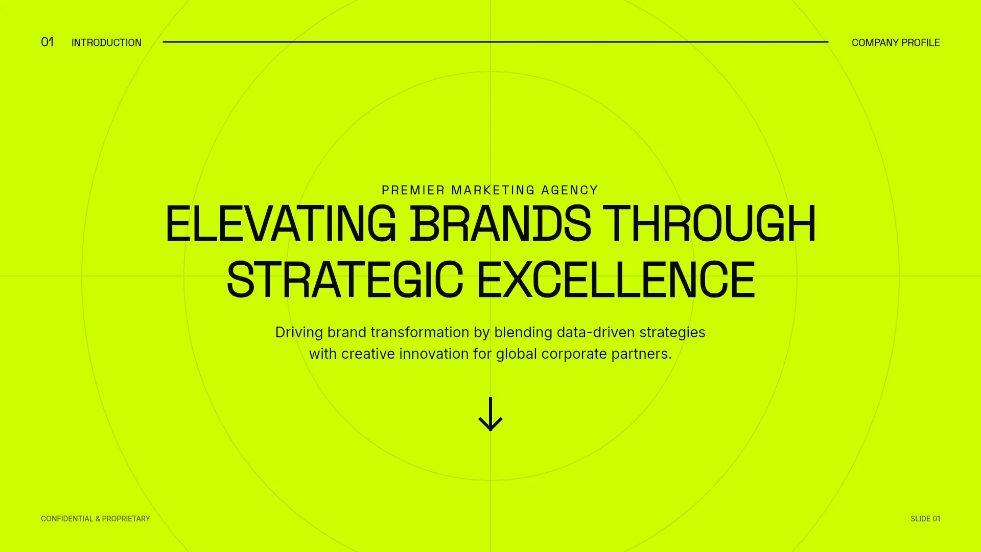 The first slide of the Digital Marketing Agency Pitch Deck template. Cover of the Digital Marketing Agency Pitch Deck template