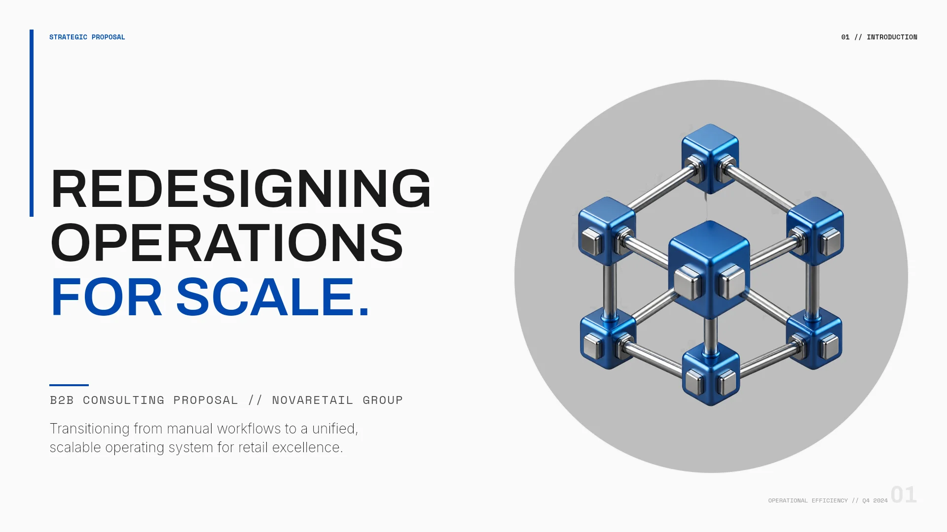 The first slide of the Retail Operations Consulting Proposal template. Cover of the Retail Operations Consulting Proposal template